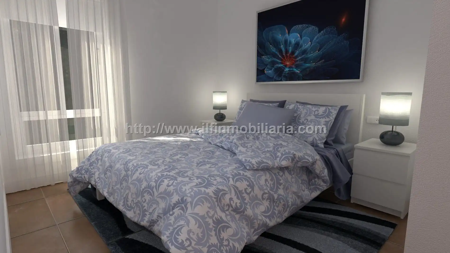 Schlafzimmer von Einfamilien-Reihenhaus zum Verkauf in  Palma de Mallorca mit Klimaanlage, Schwimmbad und Möbliert