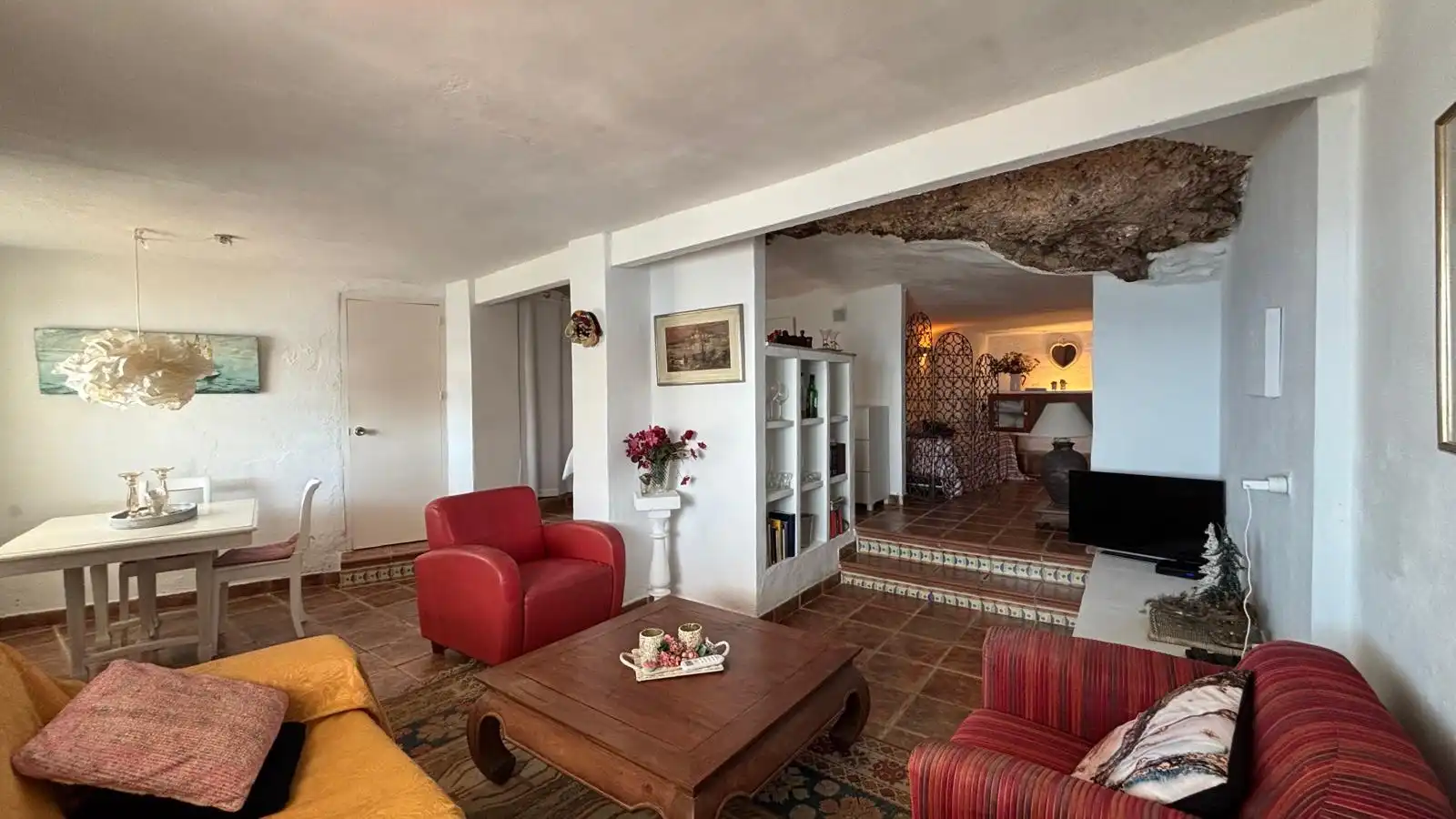 Wohnzimmer von Einfamilien-Reihenhaus zum Verkauf in Cartagena mit Klimaanlage, Heizung und Terrasse