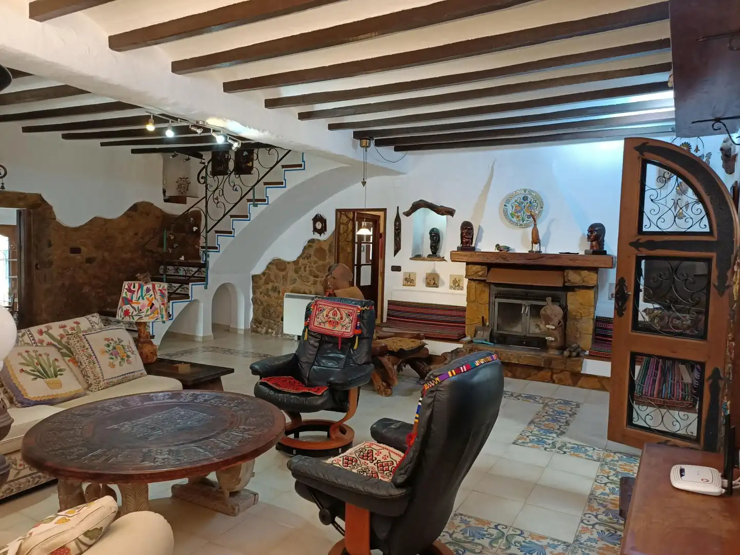 Sala d'estar de Casa o xalet en venda en Calpe / Calp amb Aire condicionat, Jardí privat i Piscina