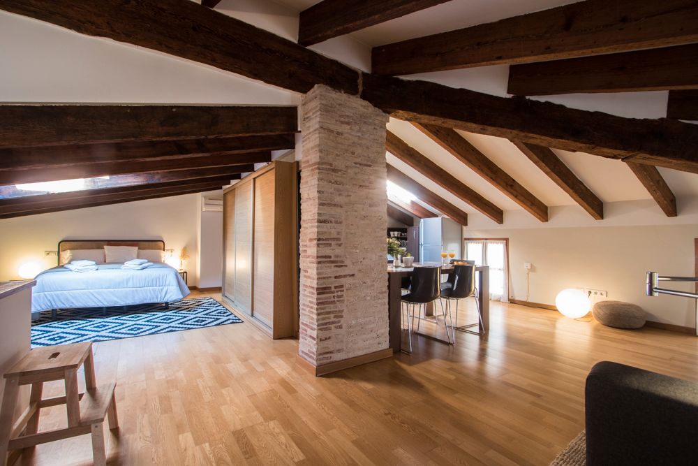 Dormitori de Loft de lloguer en  Valencia Capital amb Aire condicionat, Calefacció i Parquet