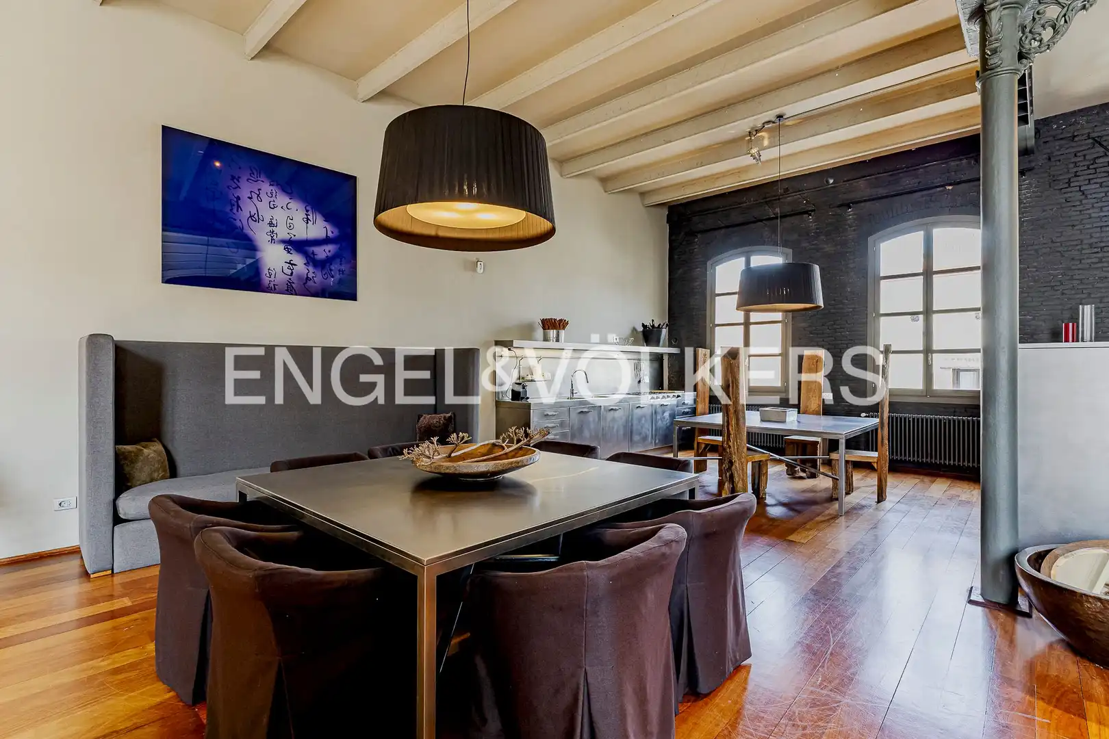 Comedor de Loft de alquiler en Barcelona con Aire acondicionado, Calefacción y Parquet
