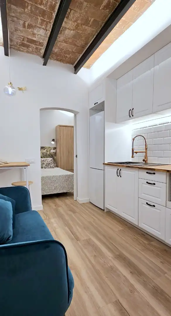Cocina de Planta baja de alquiler en Barcelona con Aire acondicionado, Calefacción y Parquet