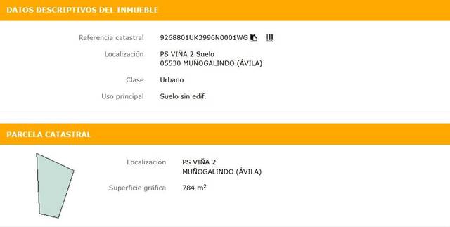 Terreno residencial en Venta en Paseo De La Viña en Muñogalindo