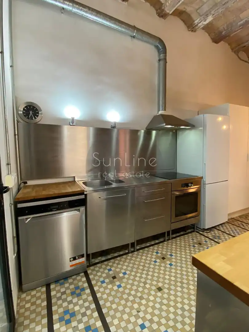Küche von Wohnung zur Miete in Valencia mit Klimaanlage, Privatgarten und Terrasse