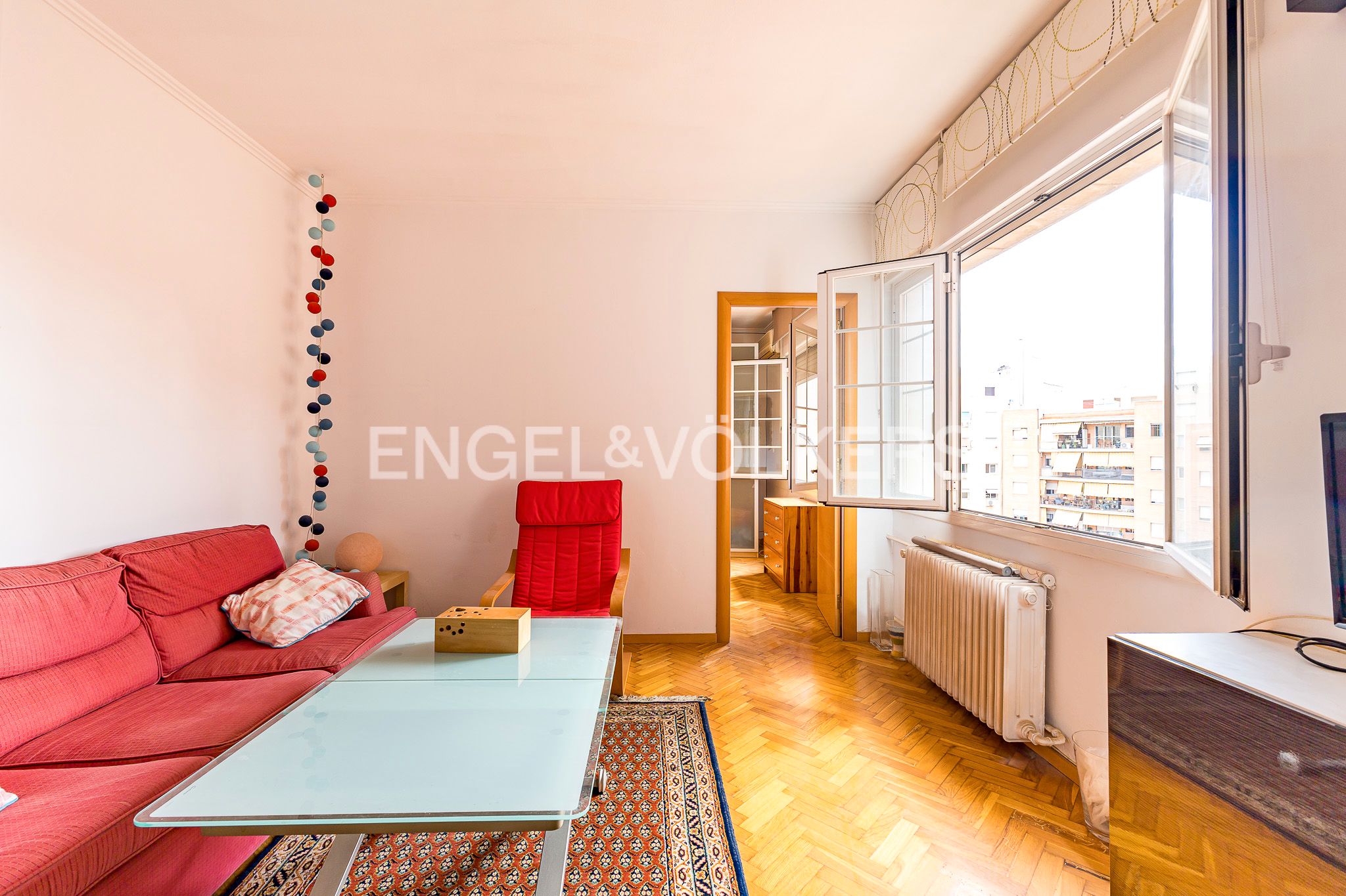 Sala d'estar de Apartament en venda en  Barcelona Capital amb Calefacció, Parquet i Moblat