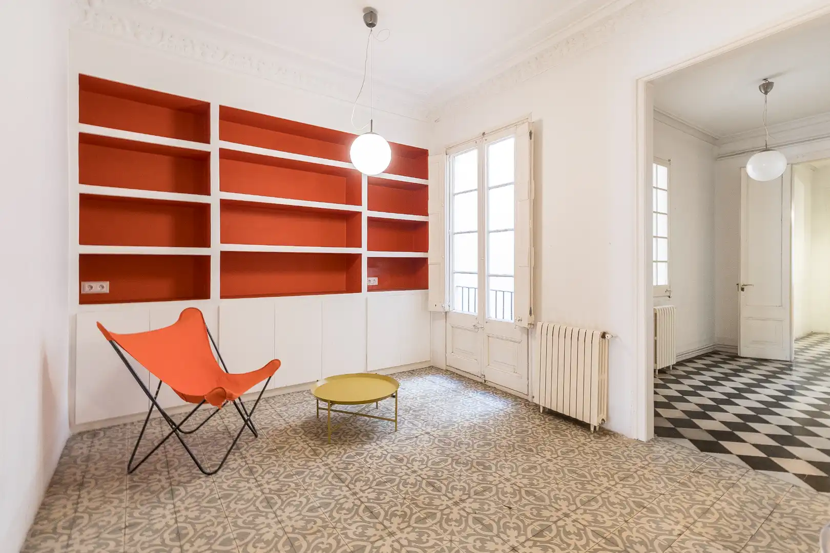 Sala de estar de Piso en venta en Barcelona con Calefacción, Terraza y Amueblado