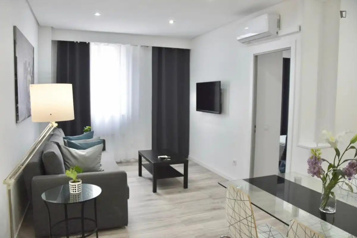 Sala de estar de Apartamento de alquiler en Madrid con Aire acondicionado, Calefacción y Amueblado