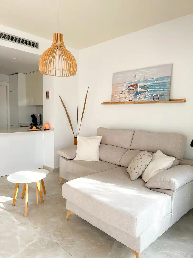 Sala de estar de Casa o chalet de alquiler en San Miguel de Salinas con Aire acondicionado, Calefacción y Jardín privado