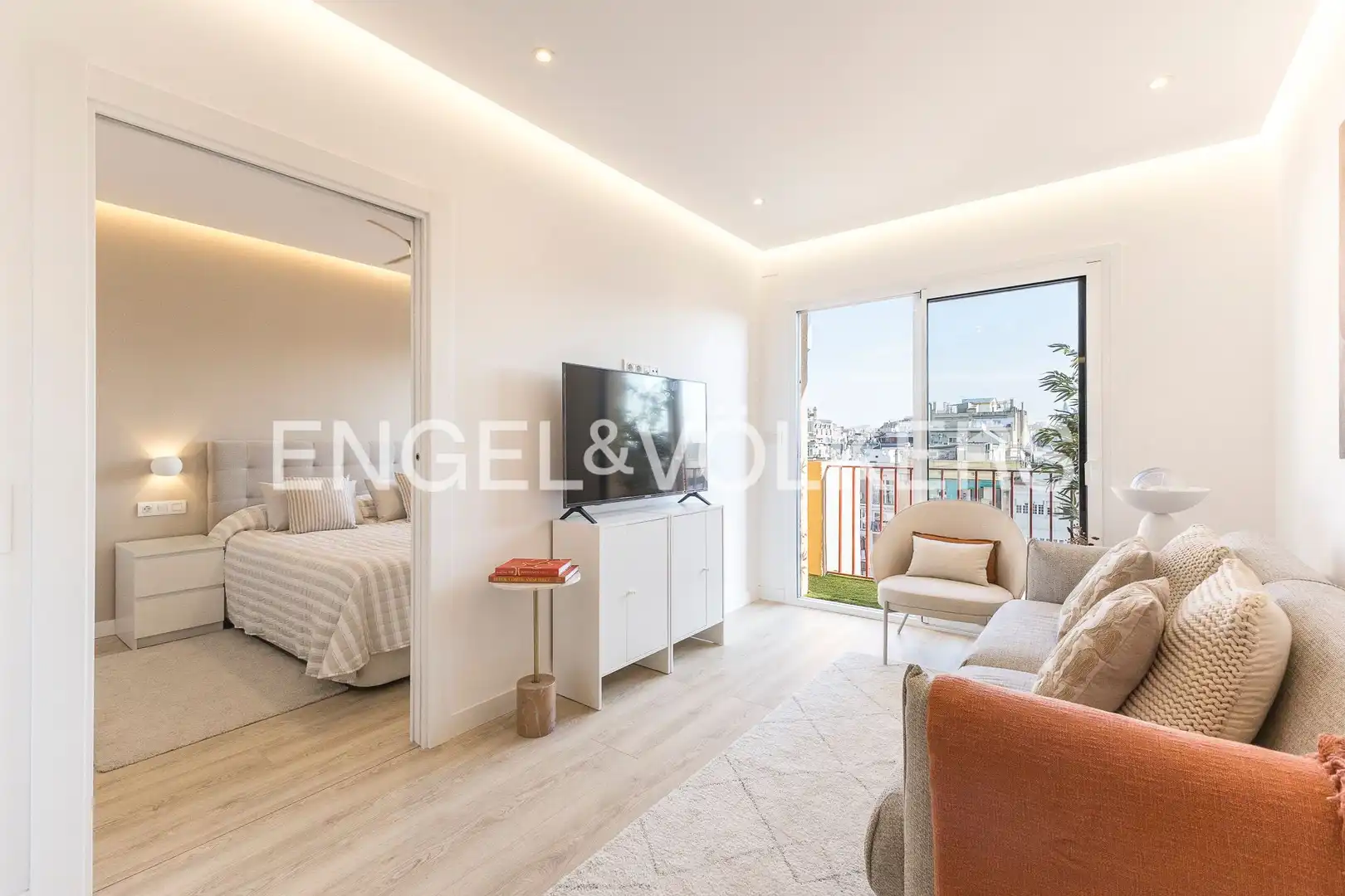 Wohnzimmer von Dachboden zum Verkauf in  Barcelona Capital mit Klimaanlage, Heizung und Parkett