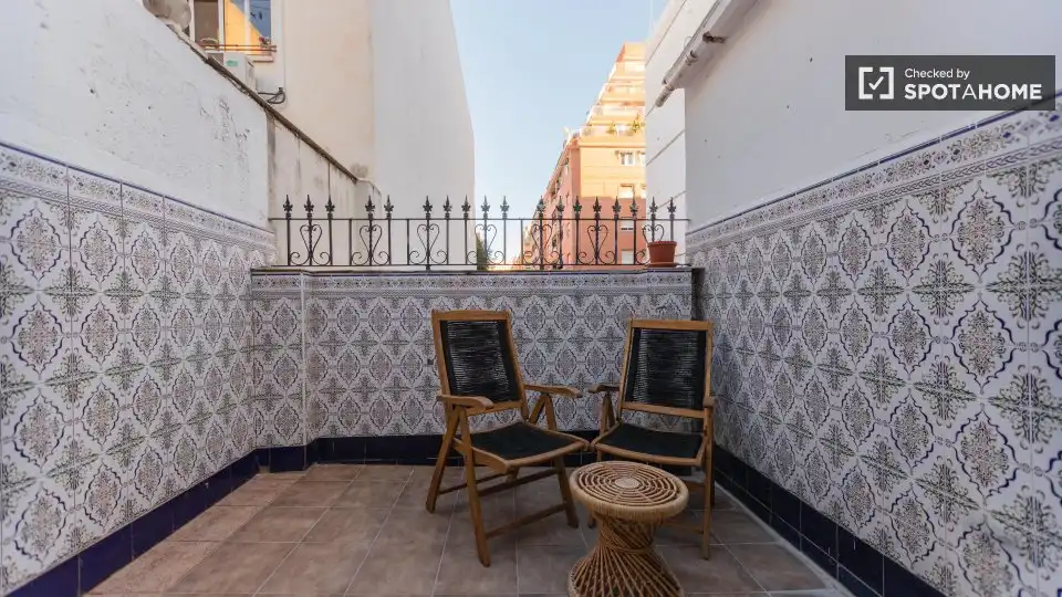 Terraza de Piso de alquiler en Mislata con Aire acondicionado, Calefacción y Amueblado