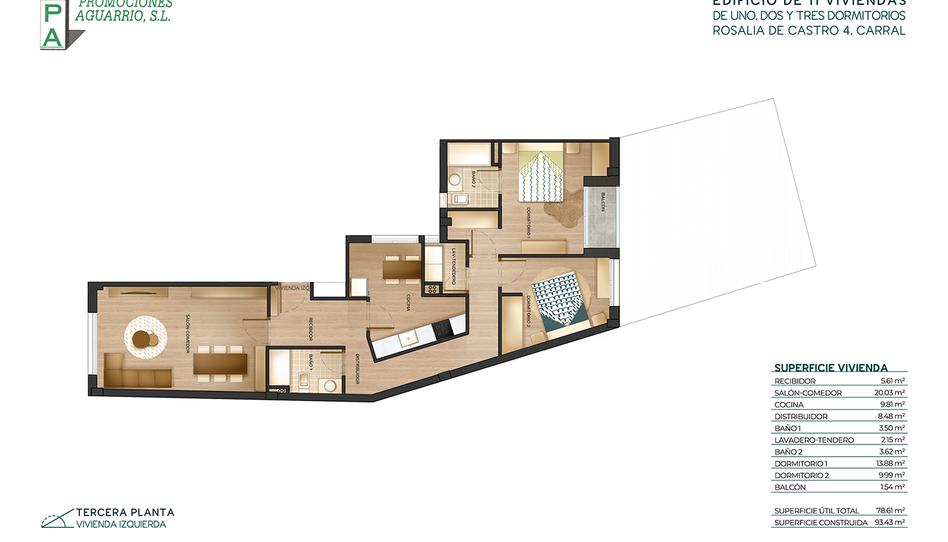 Photo 1 from new construction home in Flat for sale in Rúa Rosalía de Castro, 4, Carral, A Coruña