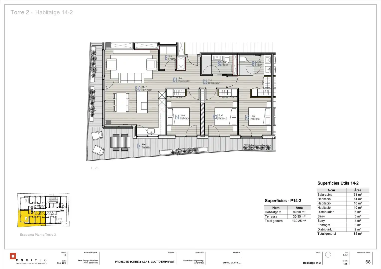 Piso de alquiler en Escaldes – Engordany con Calefacción, Parquet y Terraza