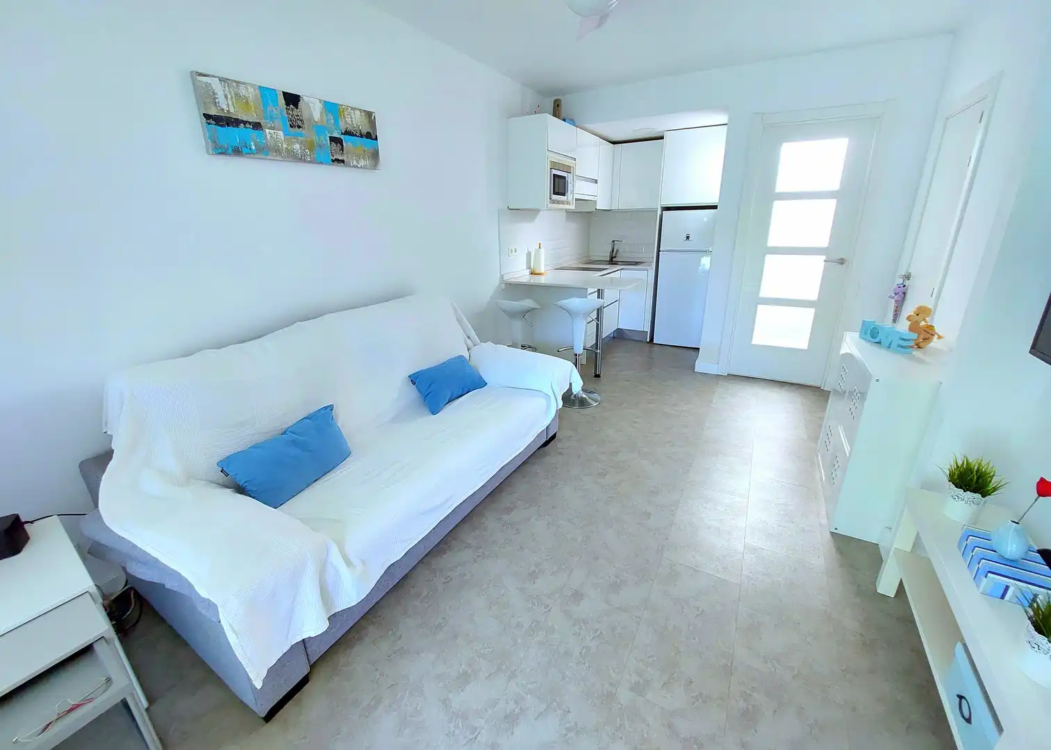Sala de estar de Dúplex de alquiler en San Bartolomé de Tirajana con Jardín privado, Terraza y Piscina
