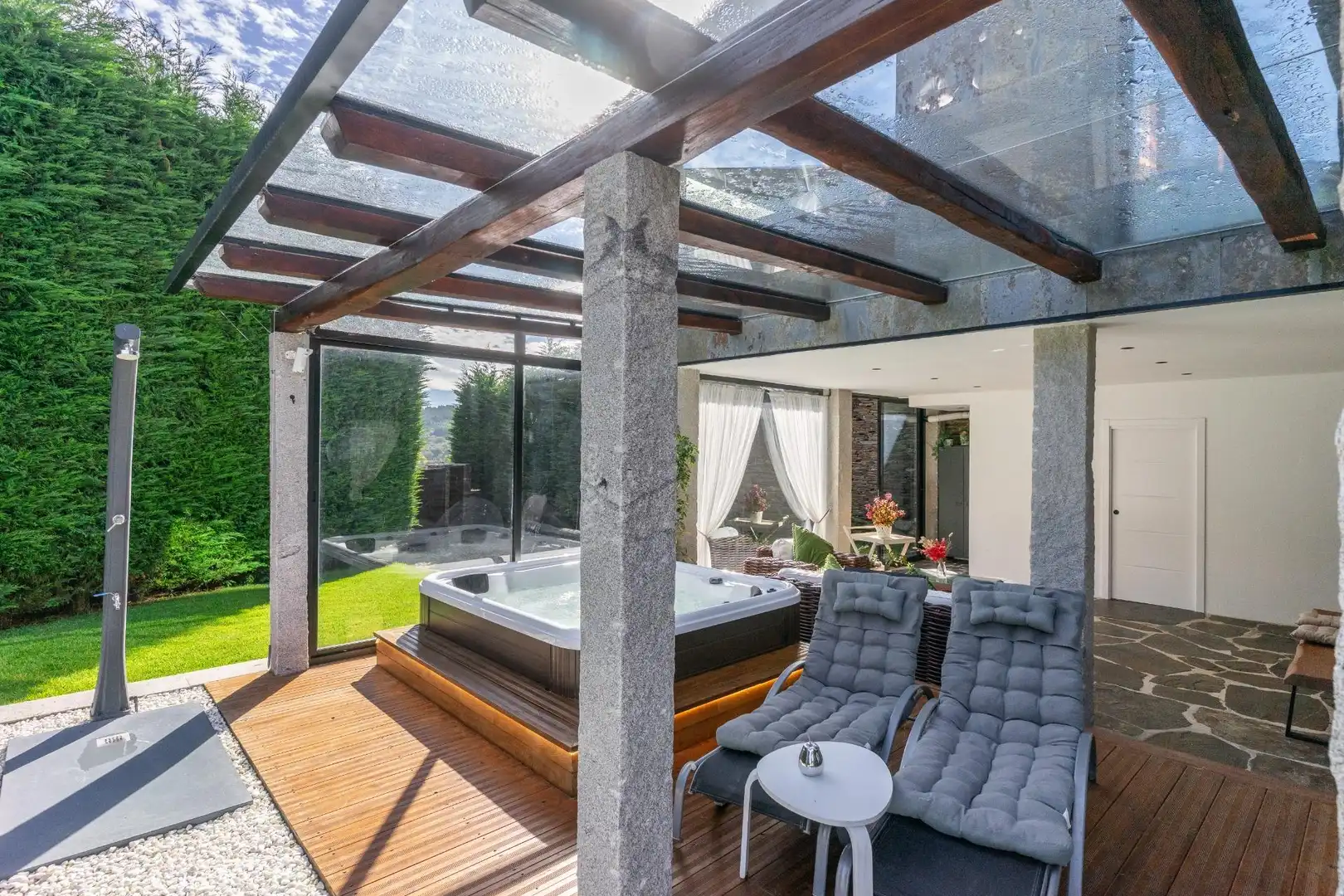 Terraza de Casa o chalet en venta en Lugo con Calefacción, Jardín privado y Jacuzzi