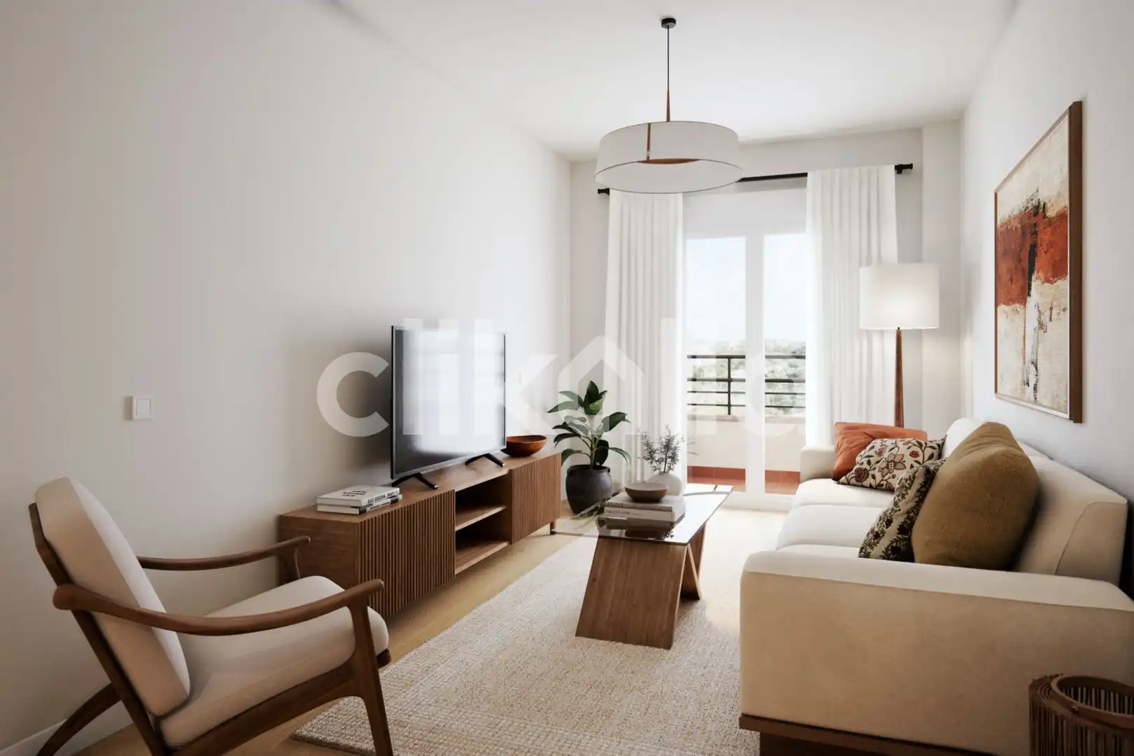 Living room of Flat for sale in Sevilla  with Air Conditioner, Terrace and Balcony
