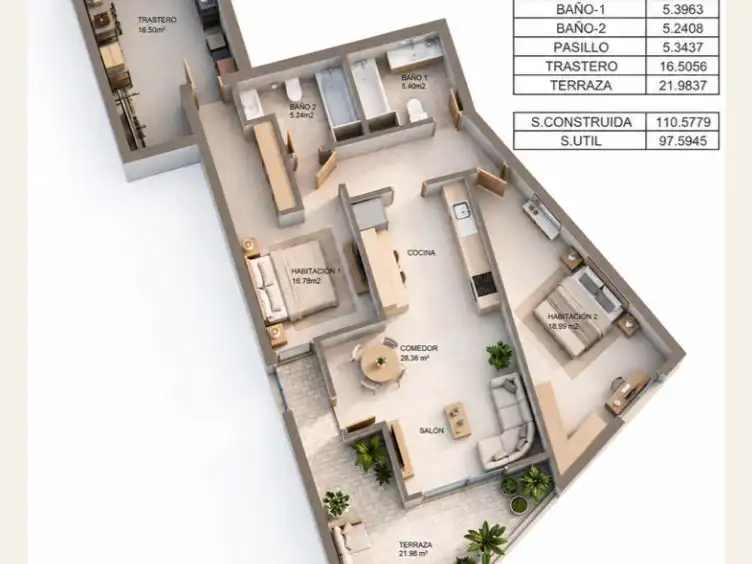 Piso en venta en Huércal-Overa con Aire acondicionado, Calefacción y Jardín privado