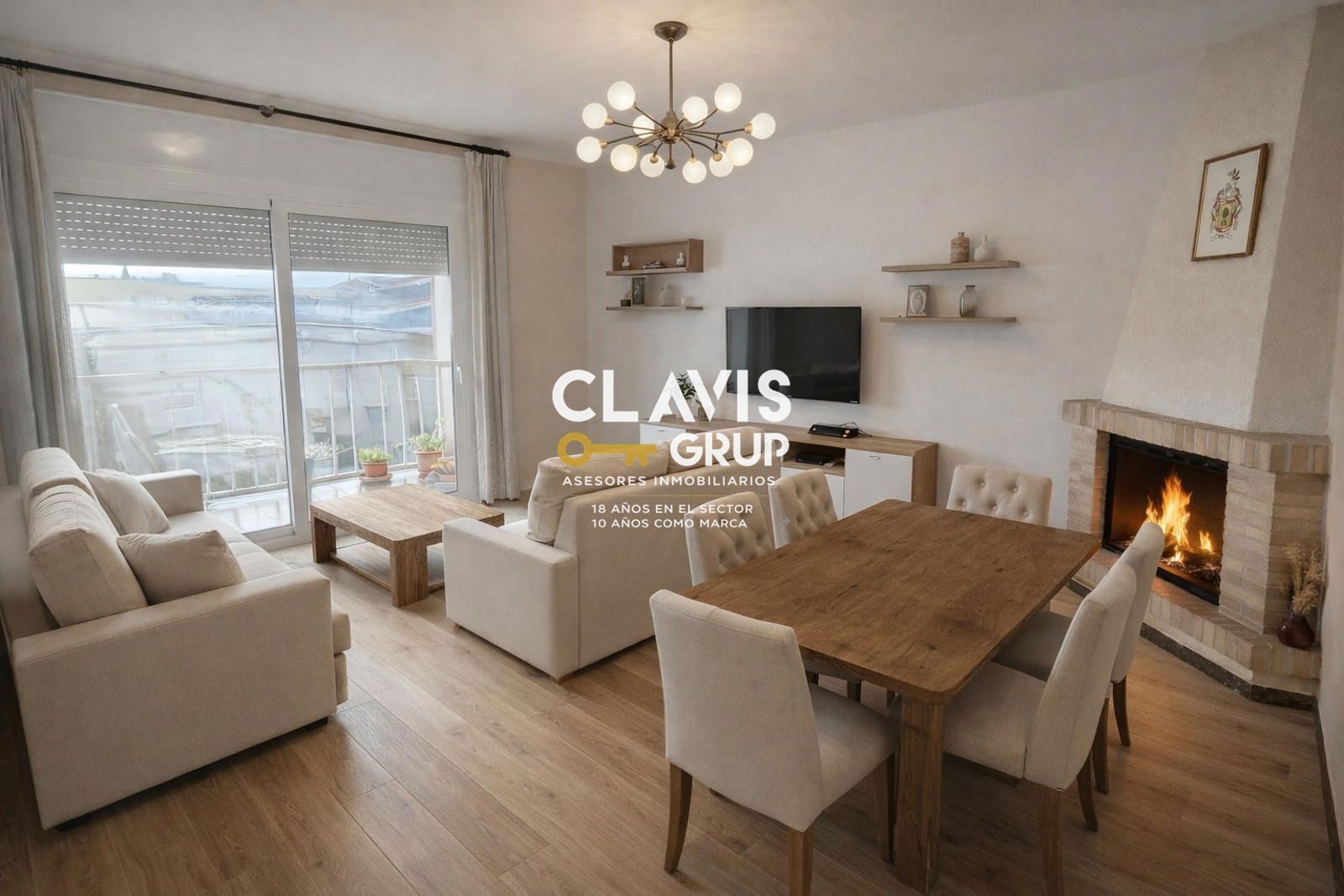 Sala d'estar de Pis en venda en Vidreres amb Terrassa, Moblat i Forn