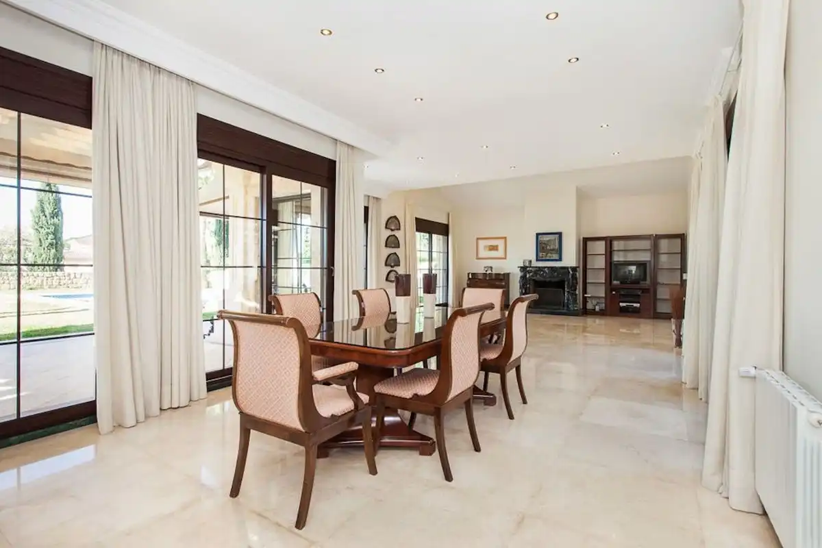 Dining room of Houses for rent in Mijas  with Air Conditioner, Private garden and Terrace