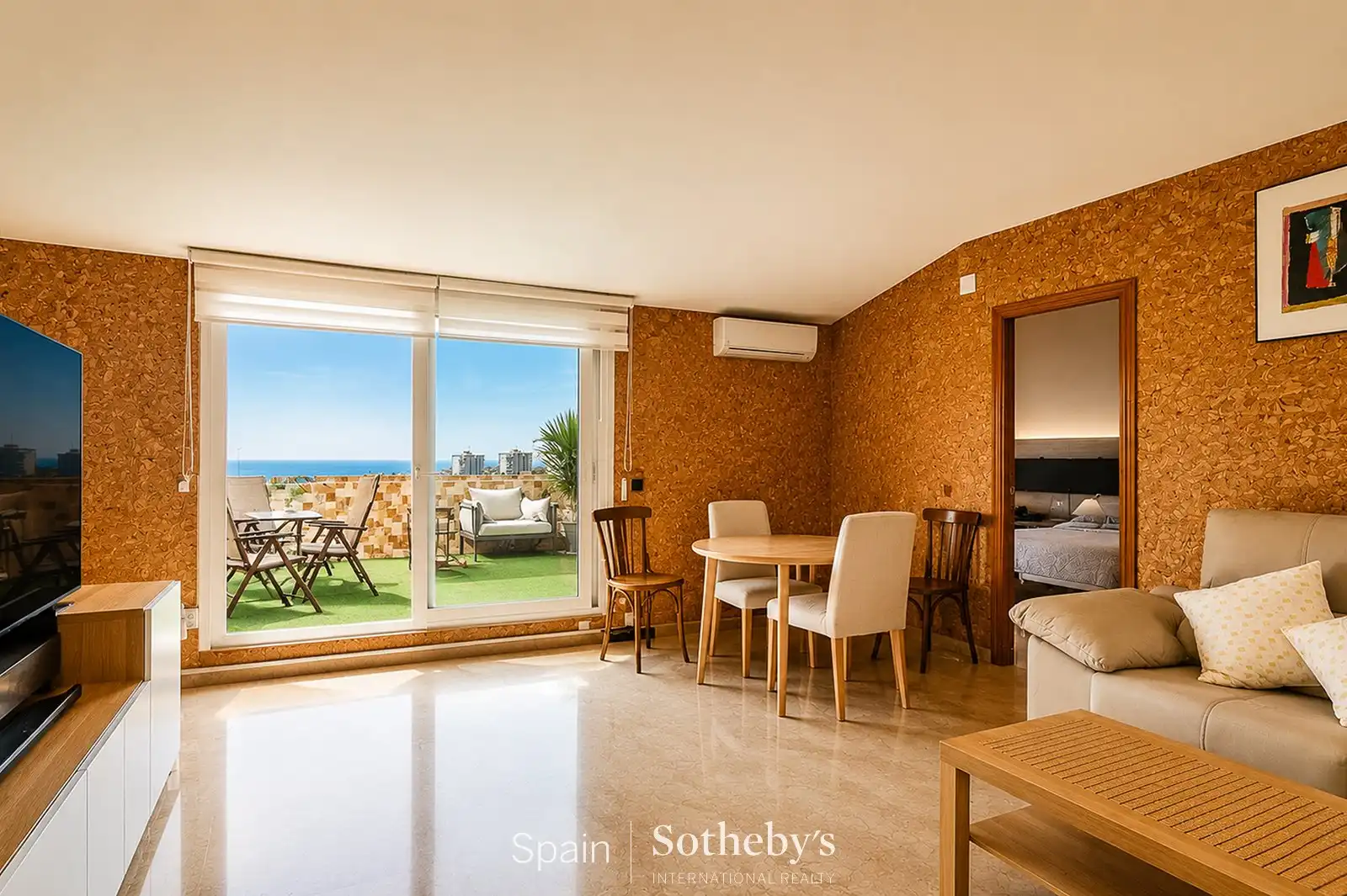 Sala d'estar de Àtic en venda en Sitges amb Aire condicionat, Calefacció i Terrassa