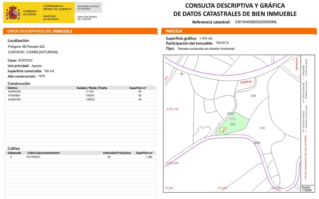 Casa o chalet en venta en Coaña con Trastero y Amueblado