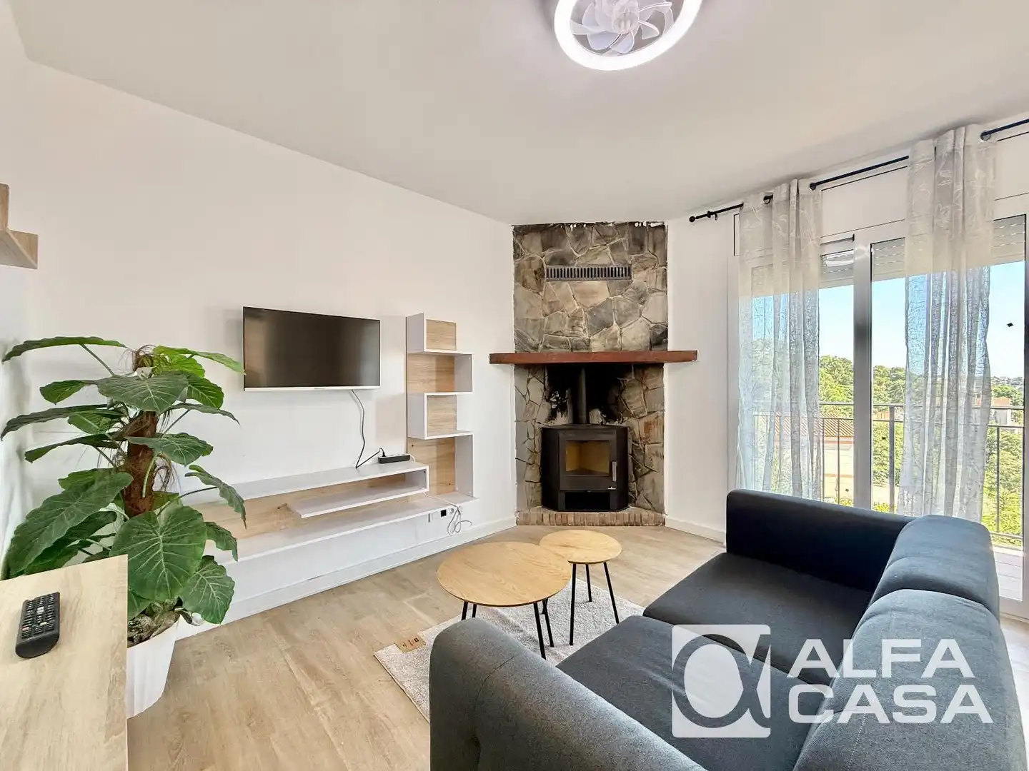 Sala de estar de Casa o chalet en venta en Vidreres con Terraza, Amueblado y Horno