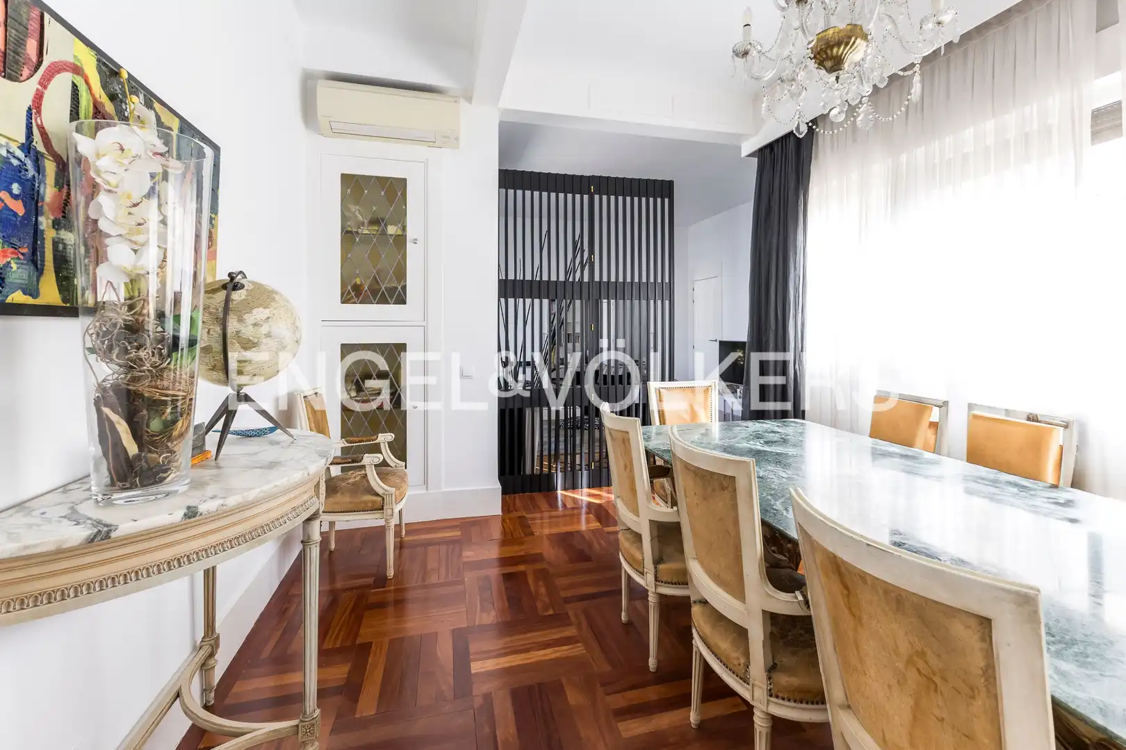 Esszimmer von Wohnung zur Miete in Madrid mit Klimaanlage, Heizung und Parkett