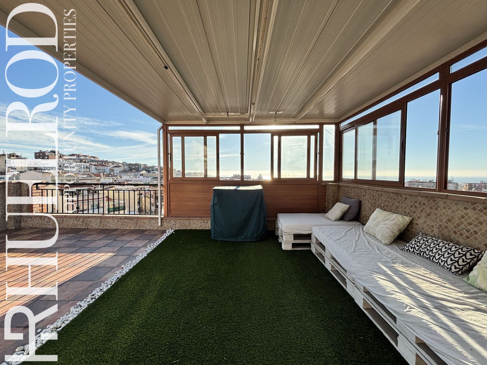 Terrace of Single-family semi-detached for sale in Mataró  with Heating, Terrace and Storage room