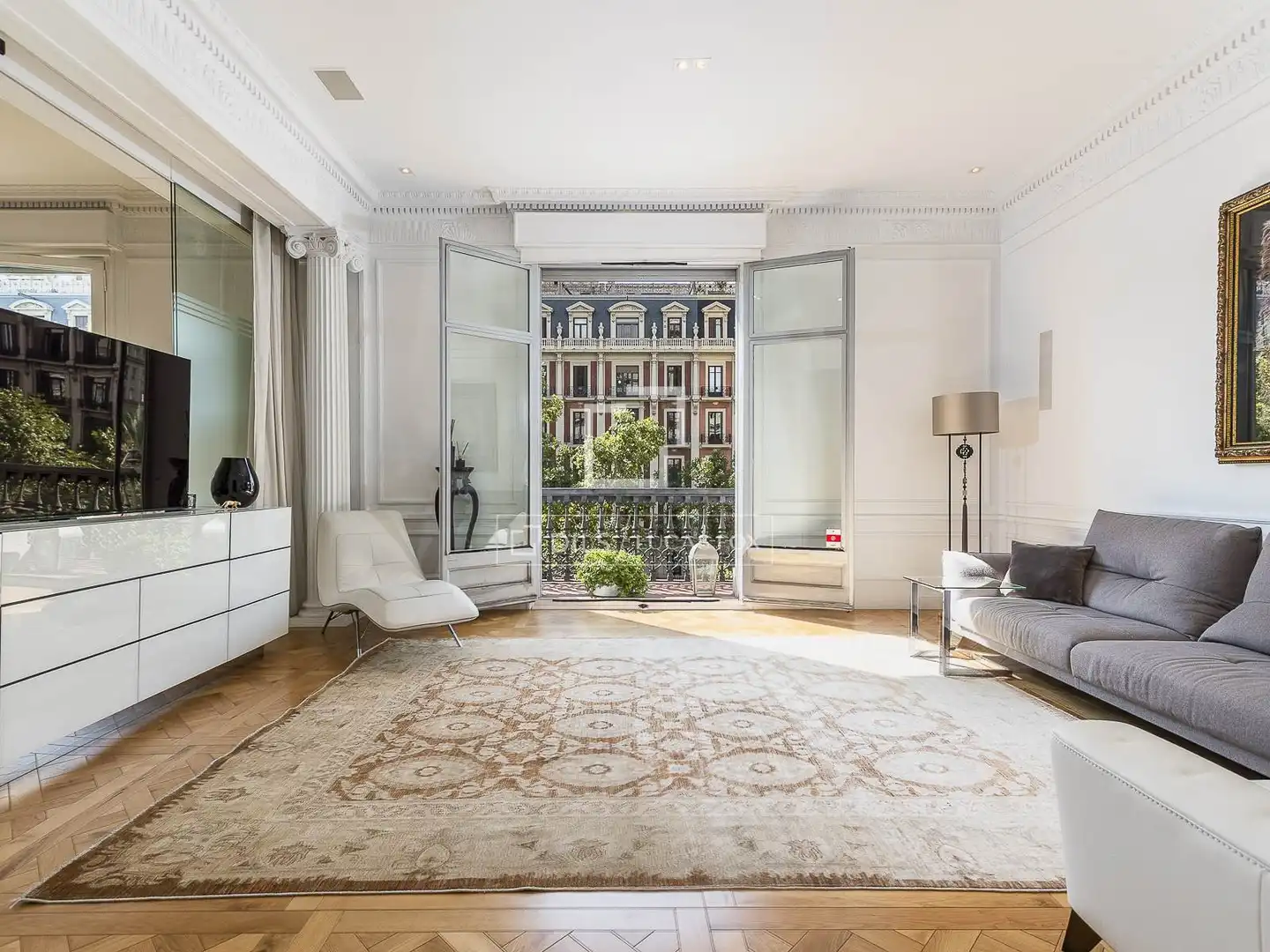 Sala de estar de Piso en venta en Barcelona con Aire acondicionado, Calefacción y Parquet