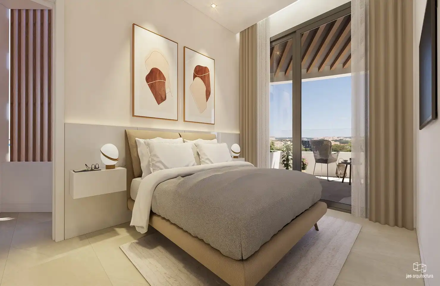 Bedroom of Apartments for sale in Calpe / Calp  with Furnished and Community pool