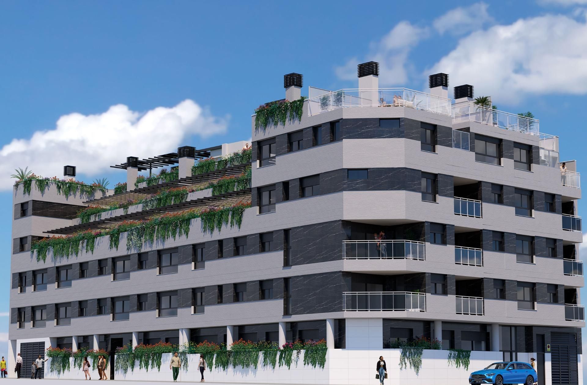 Vista exterior de Pis en venda en Castellón de la Plana / Castelló de la Plana amb Aire condicionat, Jardí privat i Terrassa