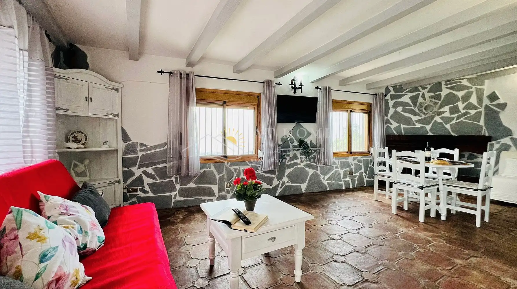 Wohnzimmer von Country house zur Miete in Frigiliana mit Schwimmbad und Haustiere erlaubt
