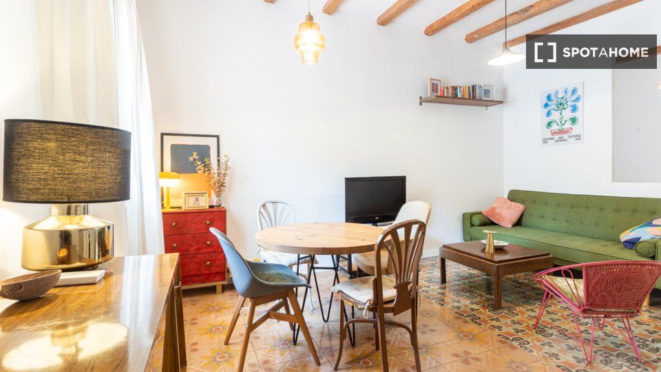 Living room of Flat to rent in  Barcelona Capital  with Air Conditioner, Heating and Furnished