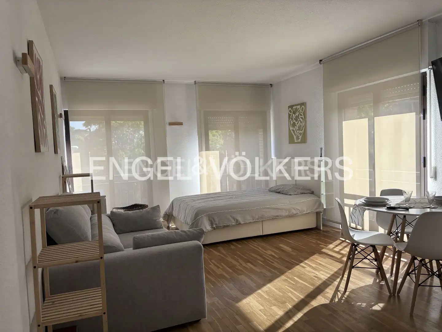 Sala d'estar de Estudi de lloguer en Madrid amb Aire condicionat, Calefacció i Jardí privat