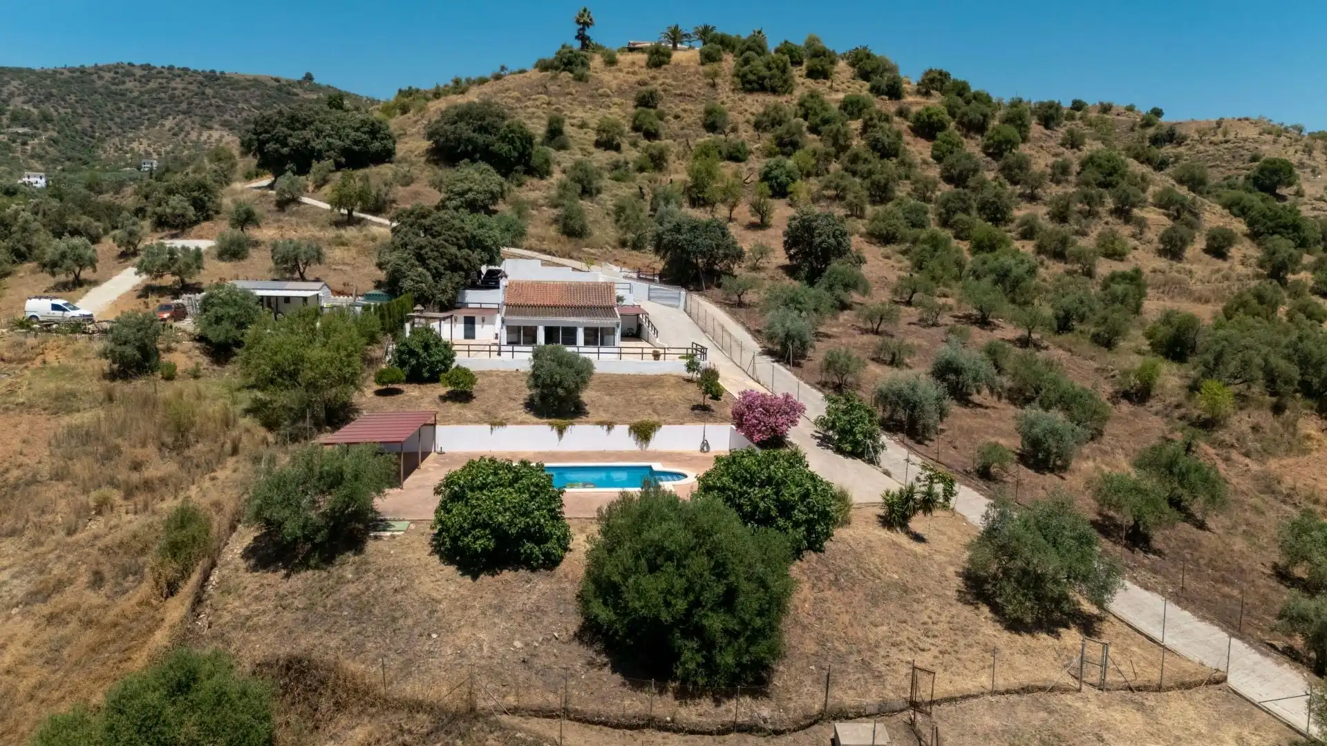 Exterior view of Country homes for sale in Monda  with Air Conditioner, Storage room and Swimming Pool