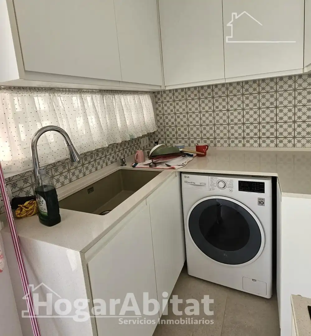 Kitchen of Flat for sale in Cullera  with Air Conditioner, Private garden and Furnished