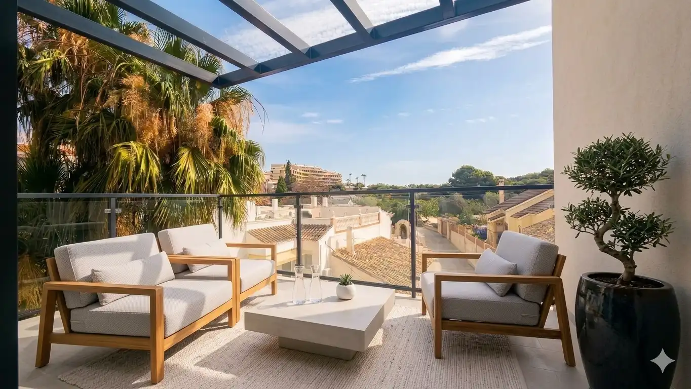 Terraza de Apartamento en venta en Fuengirola con Aire acondicionado, Terraza y Piscina