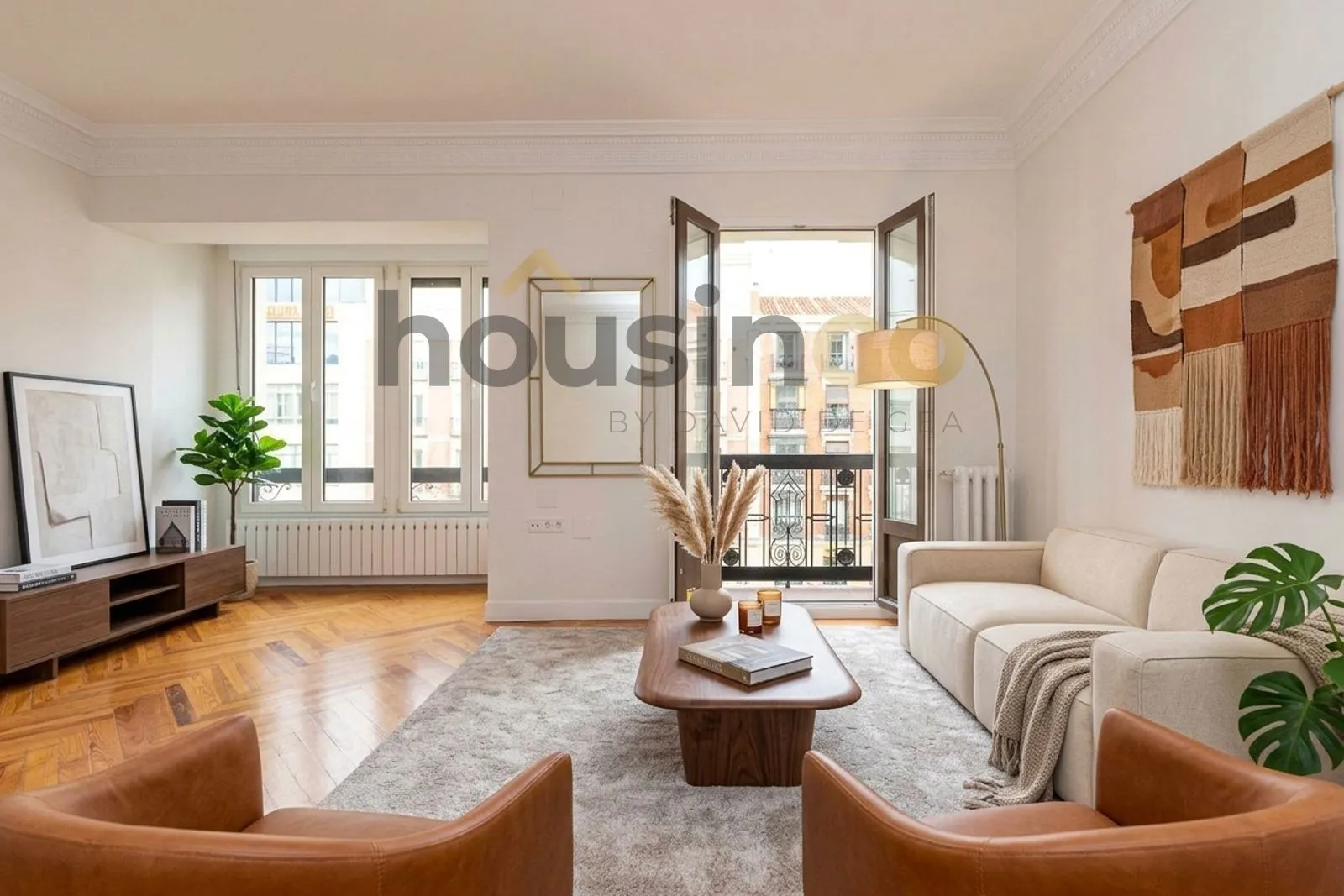 Sala d'estar de Pis de lloguer en  Madrid Capital amb Aire condicionat, Calefacció i Terrassa