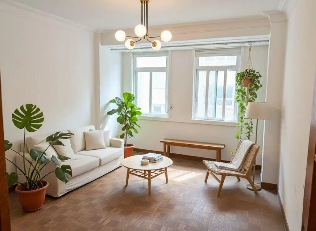 Sala de estar de Piso en venta en A Coruña Capital  con Parquet
