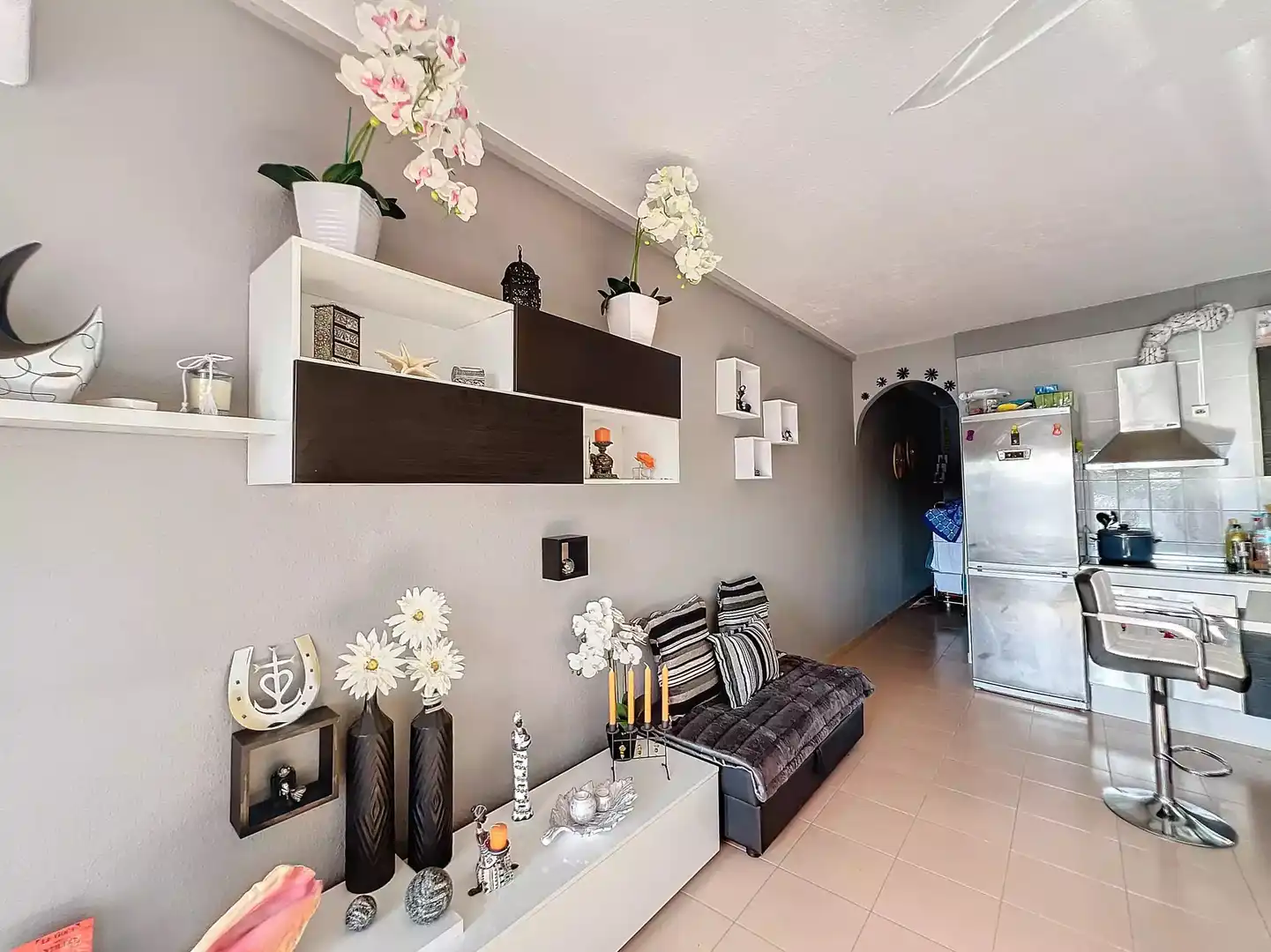 Wohnzimmer von Wohnungen zum Verkauf in Empuriabrava mit Klimaanlage, Terrasse und Möbliert