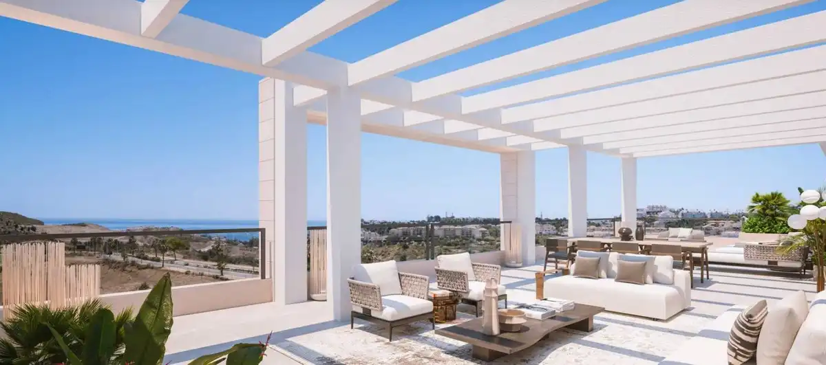 Terraza de Apartamento en venta en Mijas con Aire acondicionado, Jardín privado y Terraza