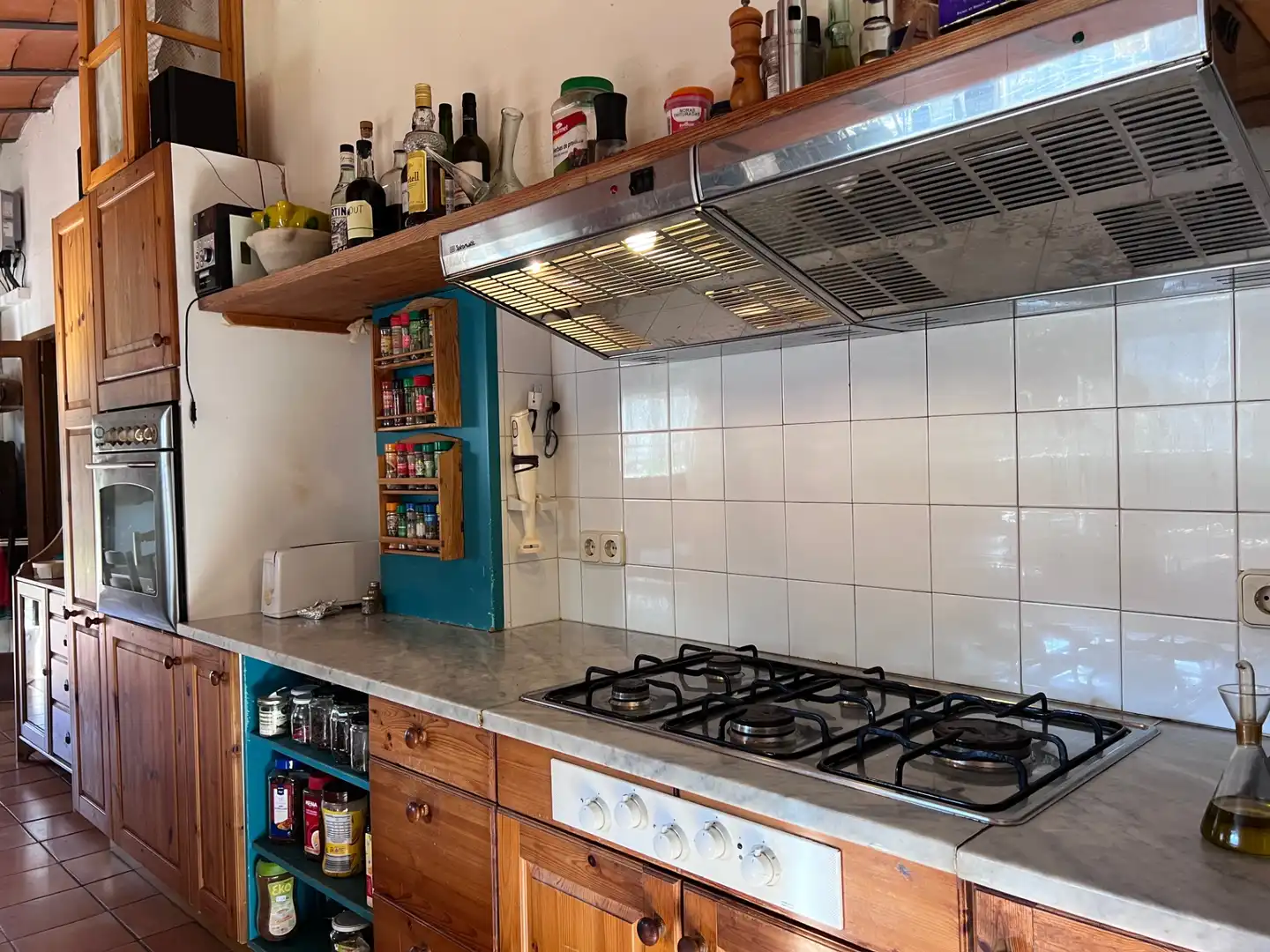 Cuina de Finca rústica en venda en Mieres (Girona) amb Aire condicionat, Jardí privat i Parquet