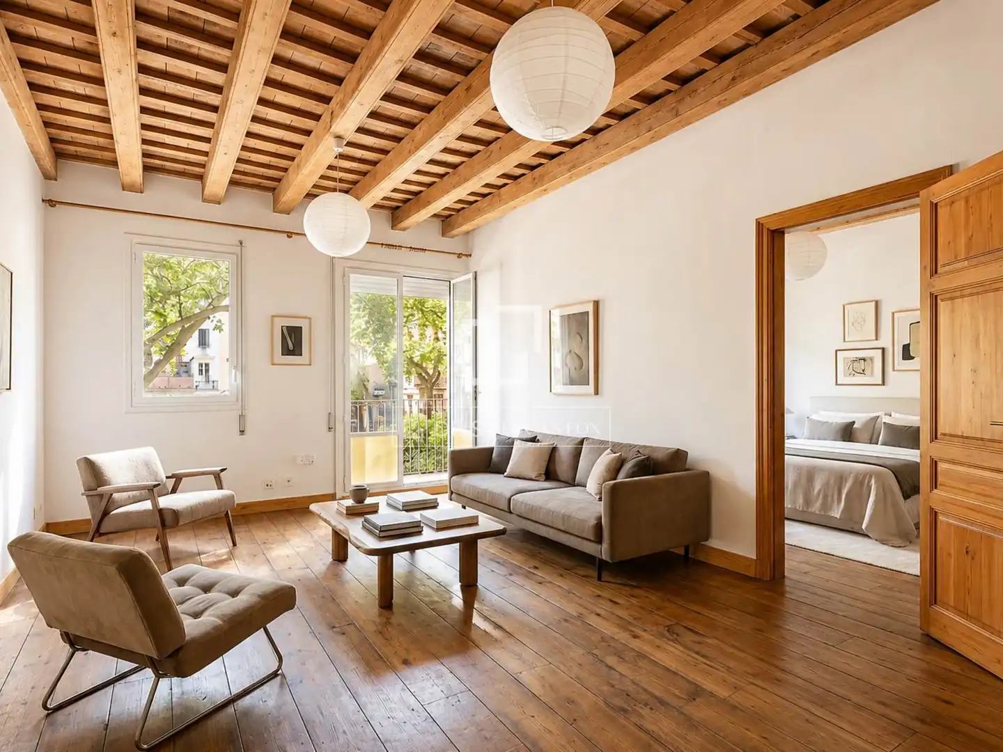 Wohnzimmer von Wohnung zum Verkauf in Barcelona mit Terrasse und Balkon