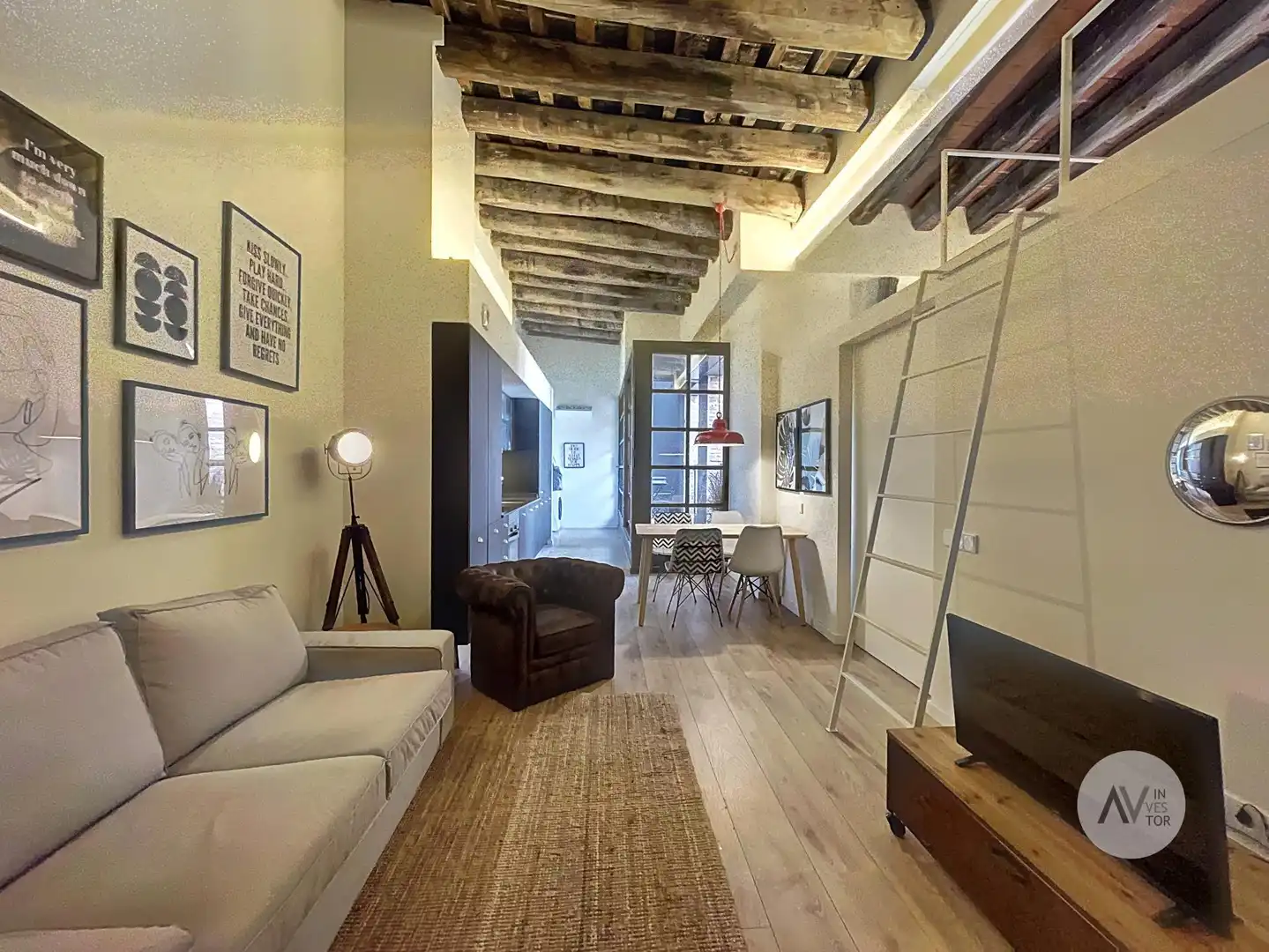 Sala de estar de Ático de alquiler en Barcelona con Aire acondicionado, Calefacción y Terraza