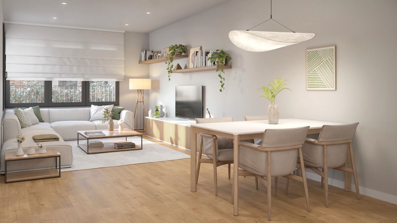 Sala de estar de Planta baja en venta en L'Hospitalet de Llobregat con Aire acondicionado, Calefacción y Parquet
