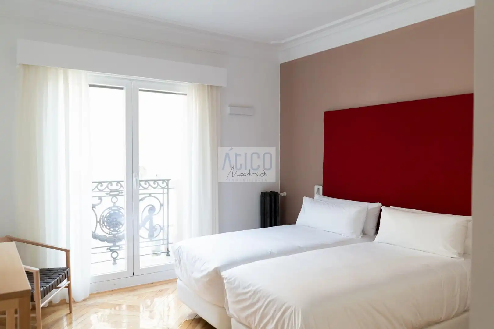 Schlafzimmer von Wohnungen zur Miete in Madrid mit Klimaanlage, Heizung und Parkett