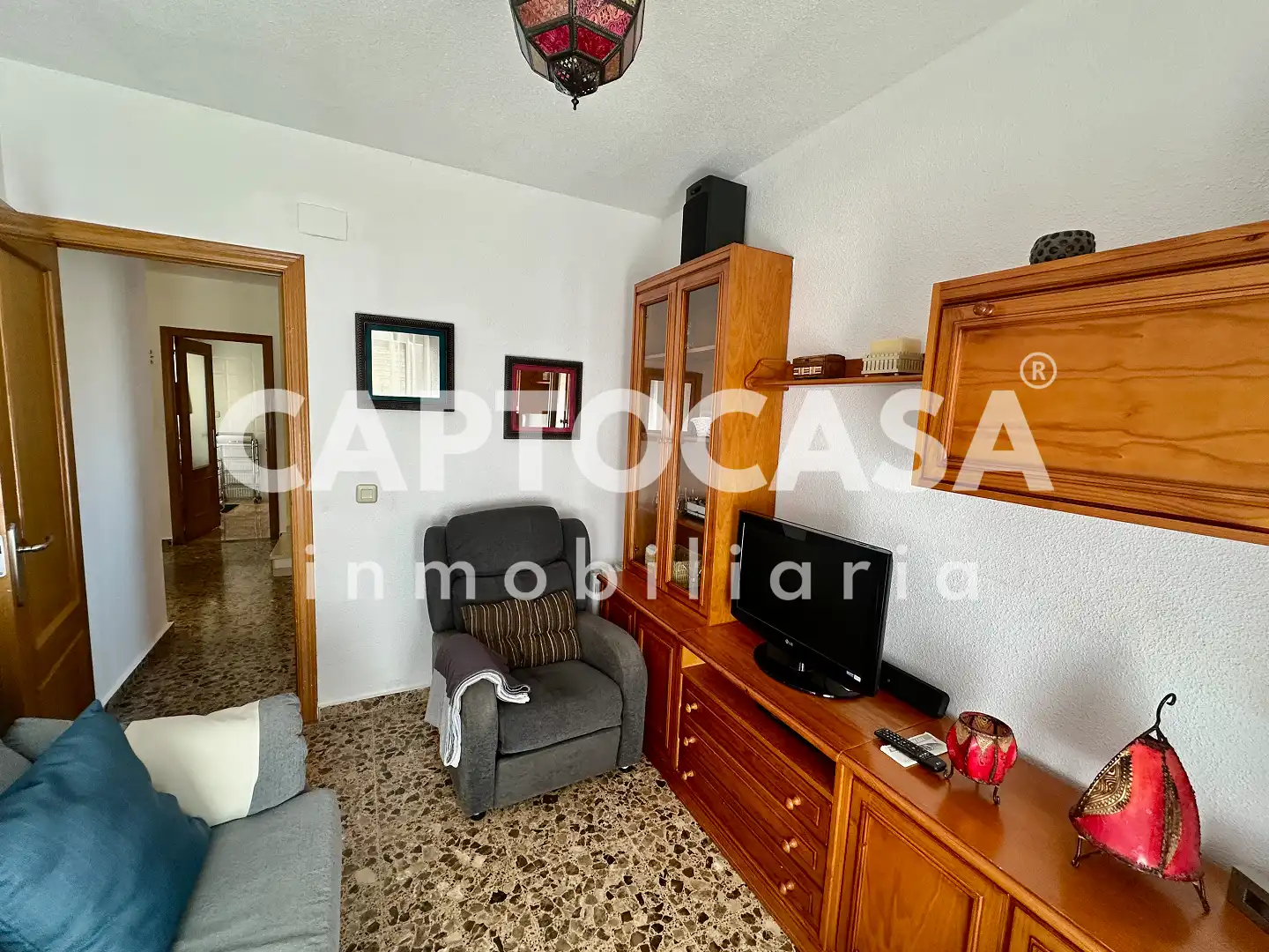 Sala d'estar de Casa adosada en venda en Cartagena amb Aire condicionat, Moblat i Balcó