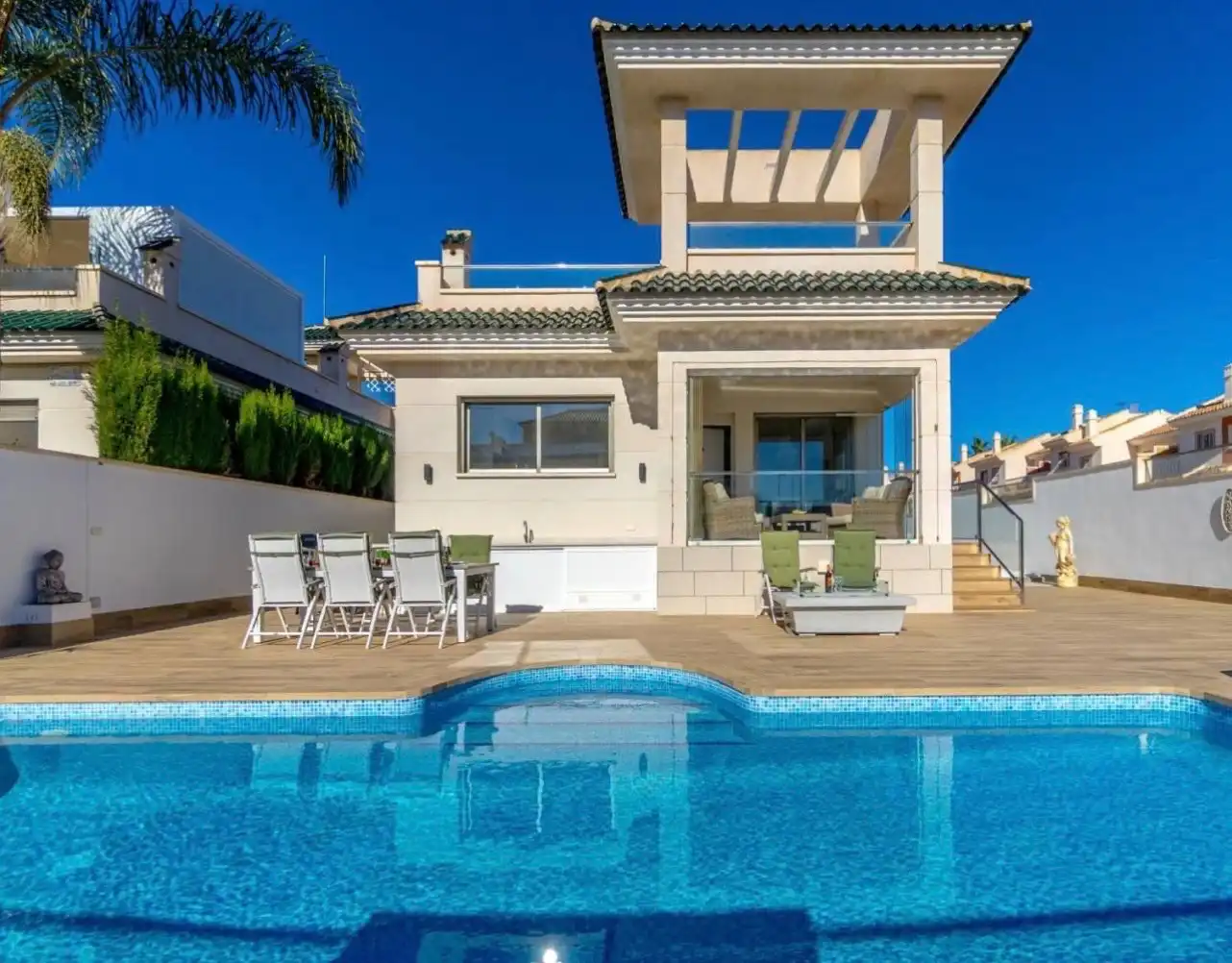 Vista exterior de Casa o chalet en venta en Rojales con Parquet, Piscina y Amueblado