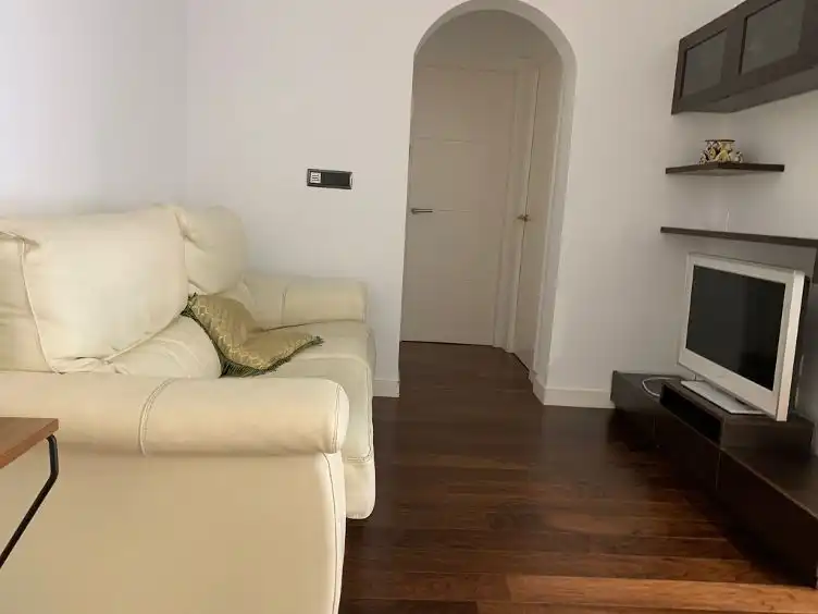 Sala de estar de Piso de alquiler en  Pamplona / Iruña con Calefacción, Parquet y Amueblado