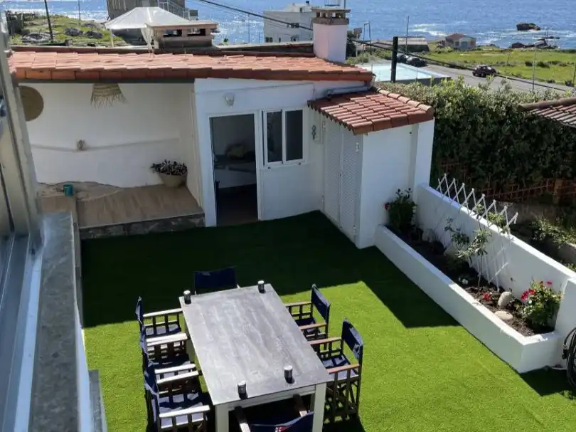 Terraza de Finca rústica de alquiler en Baiona con Jardín privado, Terraza y Piscina