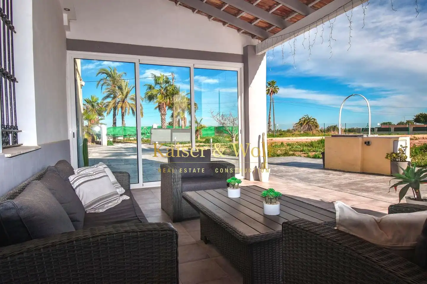 Terraza de Finca rústica en venta en Elche / Elx con Aire acondicionado y Jardín privado